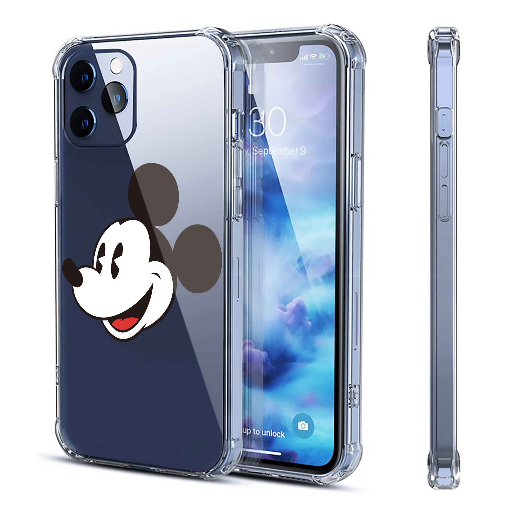 （画像用） ミッキーマウス Mickey Mouse 【iPhone 12シリーズ対応】透明スマホケース（クリアソフトケース）